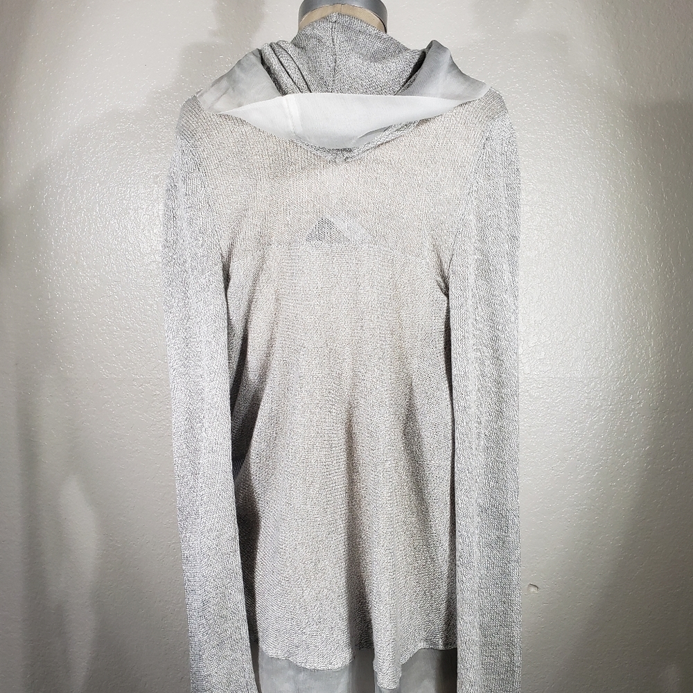 Viviana Uchitel Silk Lapel Cotton Knit Cardigan - Picture 5 of 7